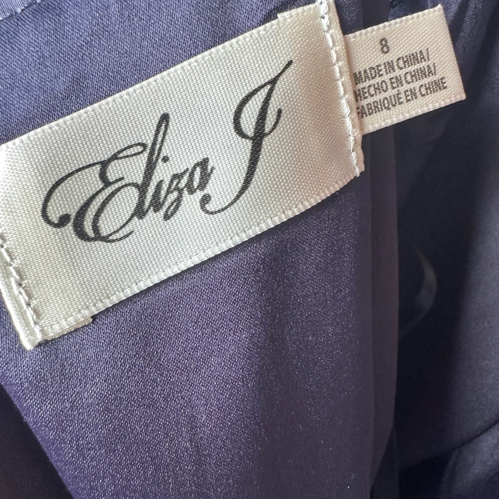 Eliza J Navy Embellished Halter Maxi Dress - Picture 11 of 11